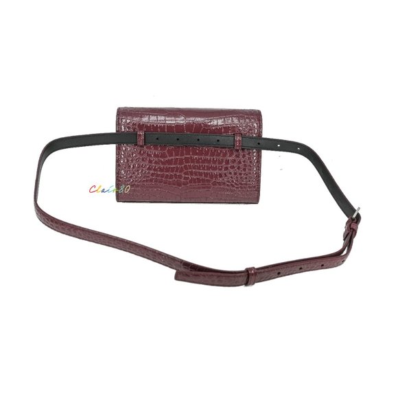 Saint Laurent Monogram Kate Croc- EmbossedLeather Belt Bag Size 85 - Picture 3 of 10